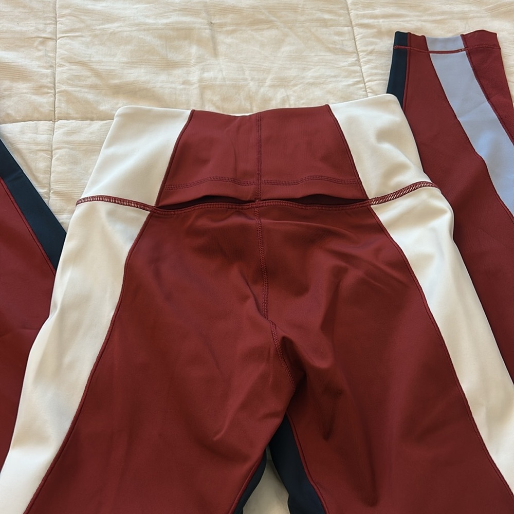 Wilson Burgundy and White Sports Leggings - Picture 4 of 4